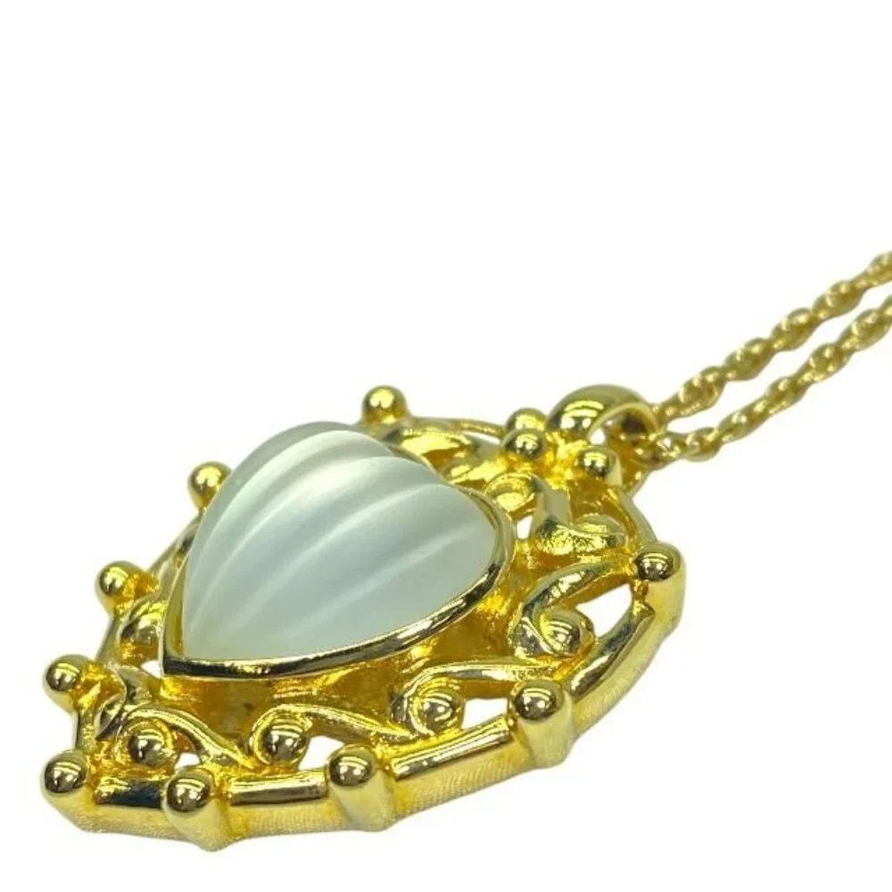 Christian Dior Necklace Pendant Vintage Accessories Small Accessories Heart GP - Picture 3 of 10